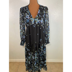 PRICE DROP! Women's Taylor Floral Print Dress, Size 2, Black/Blue